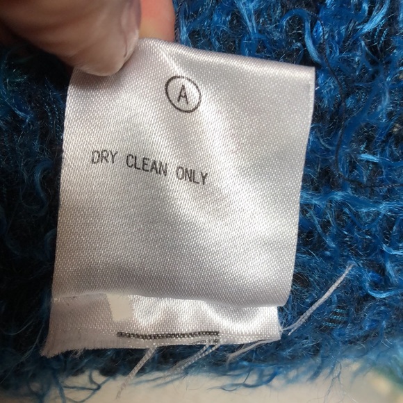 Sigrid Olsen Sport Cardigan Sweater Eyelash Blues & Greens Sz L Raglan Sleeves - Picture 7 of 12